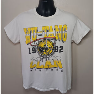 Wu-Tang Clan 1992 NY Basketball Men's Medium T-shirt Hip Hop Rap Band Tee White